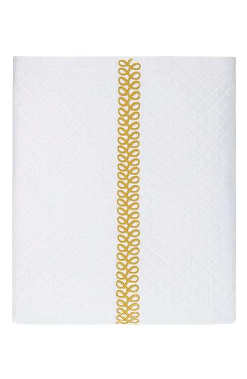 Matouk Astor Braid Matelassé Coverlet in Lemon at Nordstrom