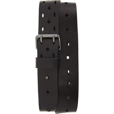 Allsaints Perforated Leather Belt, Black