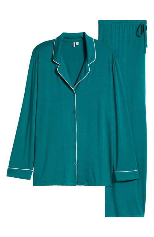 Nordstrom Moonlight Eco Knit Pajamas In Green Storm