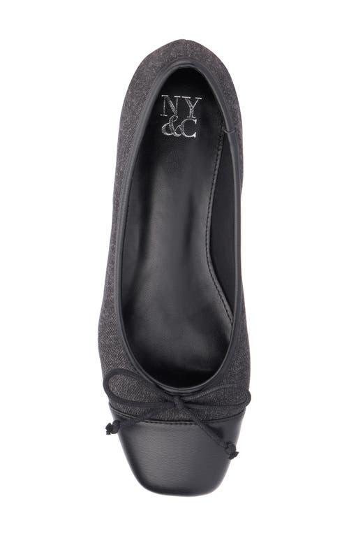 New York And Company Patricia Cap Toe Flat In Black Denim