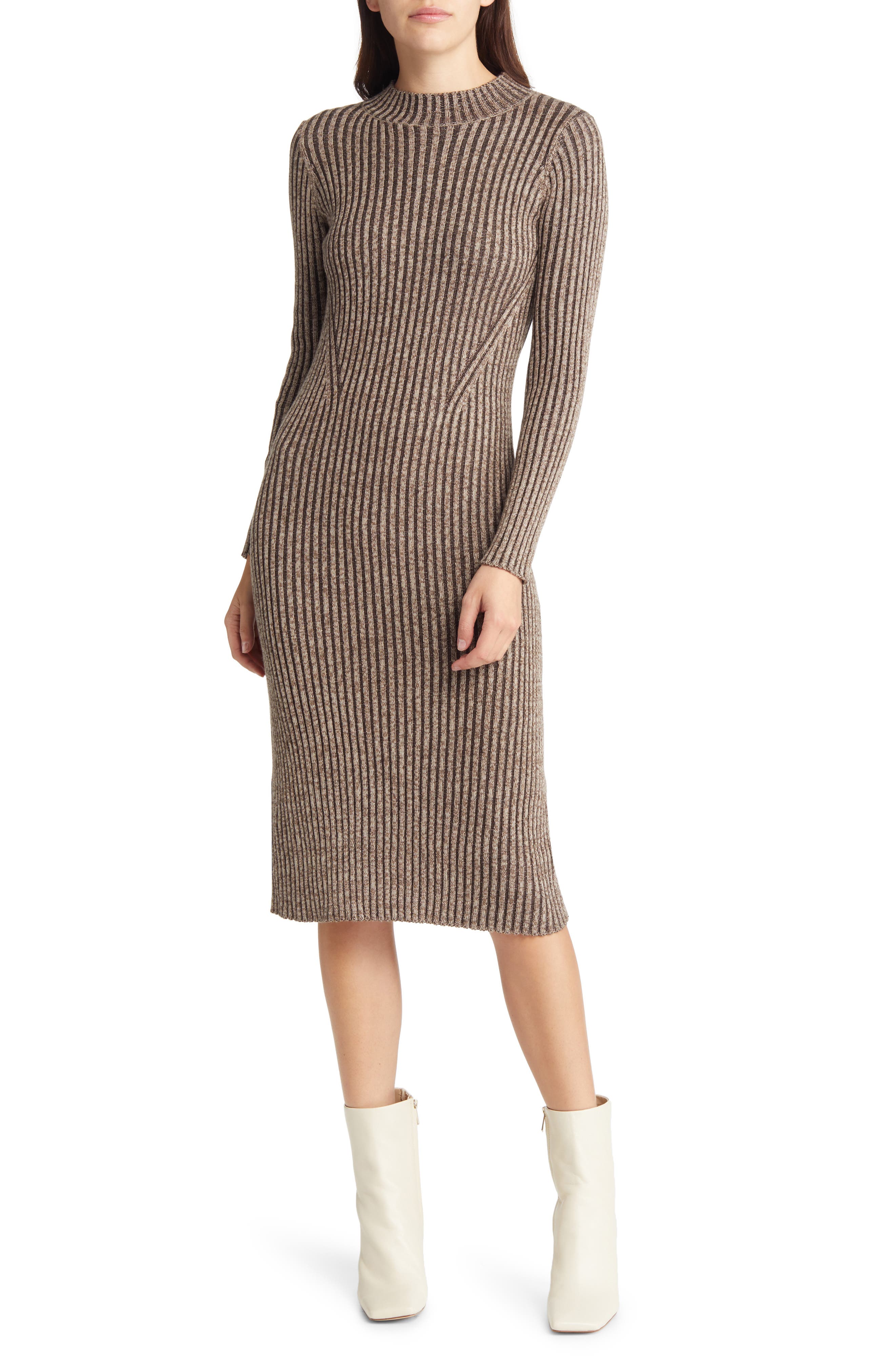 fitted knitted jumper dress