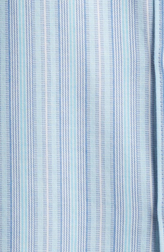 Shop Original Penguin Stripe Short Sleeve Button-up Shirt In Aquarius