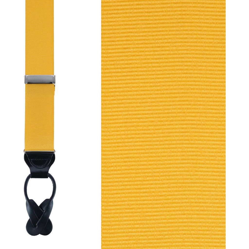 Trafalgar Phoenix 38mm Grosgrain Non Stretch Ribbon Button End Suspenders In Gold
