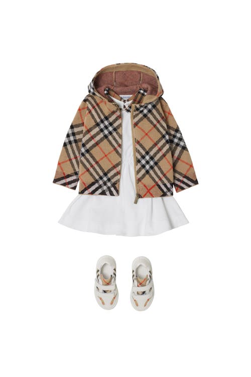 Burberry Vintage Check Wool Hoodie In Sand