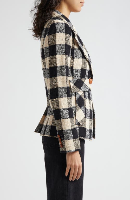 Shop Smythe Buffalo Plaid Cotton Blend Cutaway Blazer In Black Check