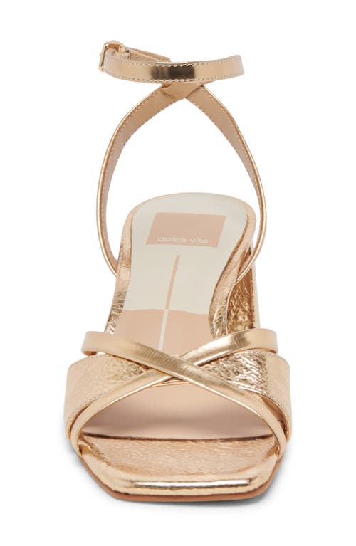 Shop Dolce Vita Blakly Ankle Strap Sandal In Gold Distressed Leather