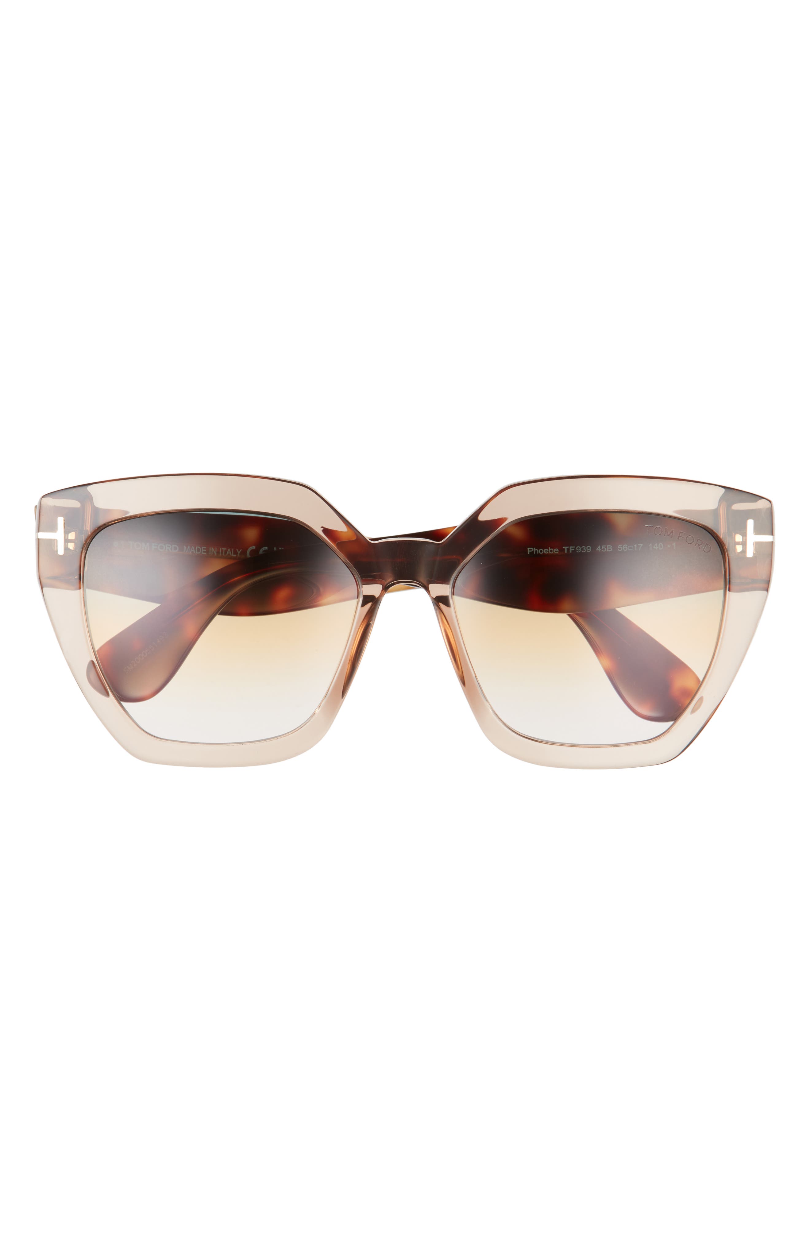 Tom Ford Phobe 56mm Square Sunglasses in Shiny Pink /Gradient Brown | Smart  Closet