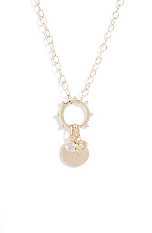 Anzie Dewdrop Marine Story Catcher Diamond Charm Necklace in Moonstone at Nordstrom
