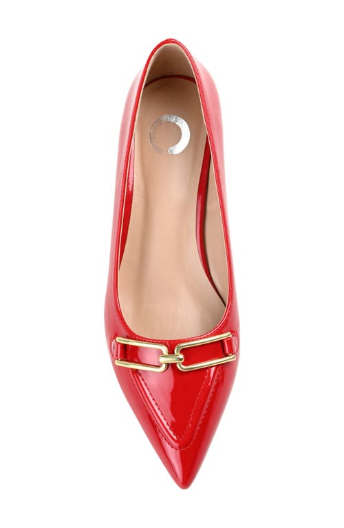 Journee Collection Women's Rumi Pointed Toe Kitten Heel Pumps In Red