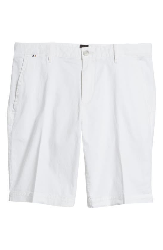 Shop Hugo Boss Boss Slice Flat Front Shorts In White