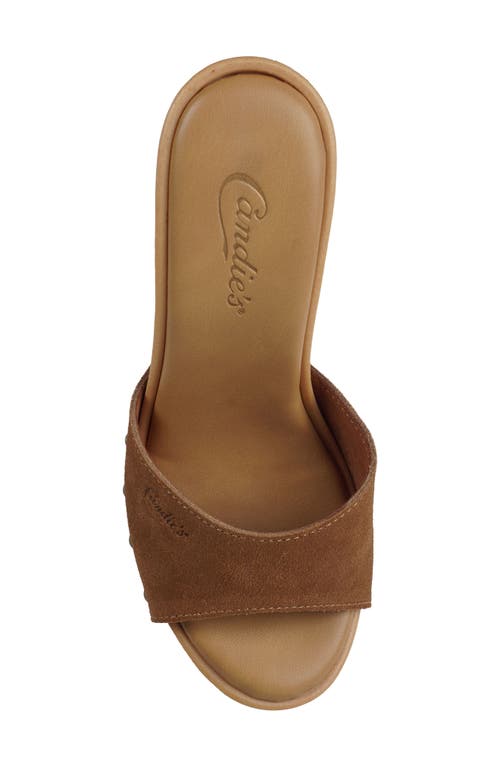 Shop Candies Candie's Antonellaomg Slide Sandal In Tan Suede