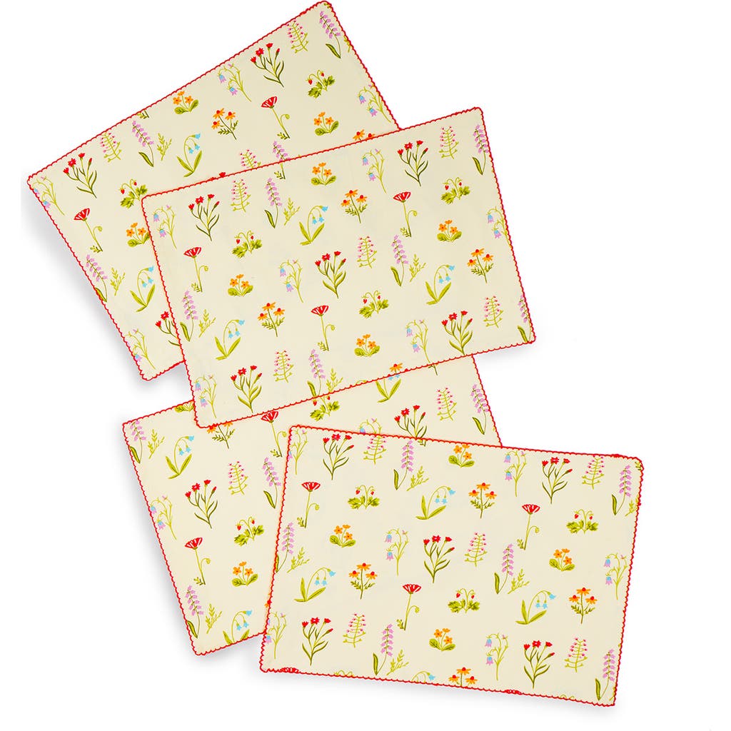 Tiramisu Set Of 4 Cotton Placemats In Cream