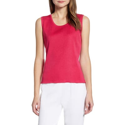 Ming Wang Scoop Neck Knit Tank, Pink