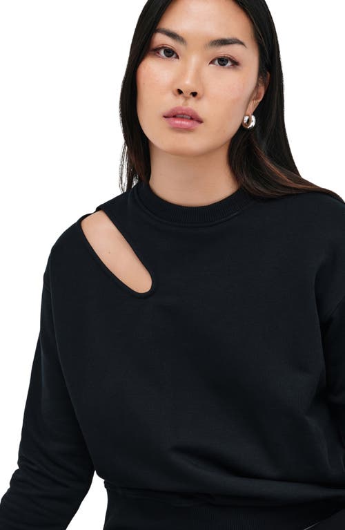 Shop Marcella Bartlett Cutout Cotton Sweatshirt In Black