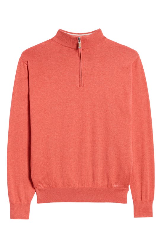 Peter Millar Crest Quarter Zip Pullover In Cape Red