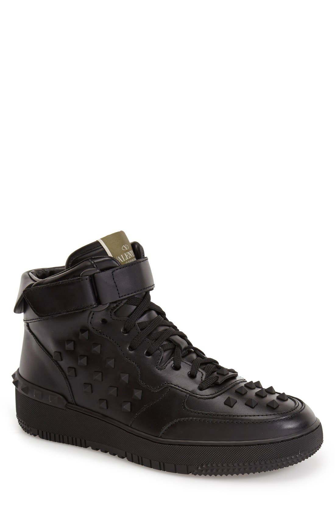 mens studded high top sneakers