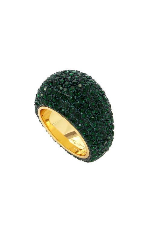 Pavé Dome Cocktail Ring in Green