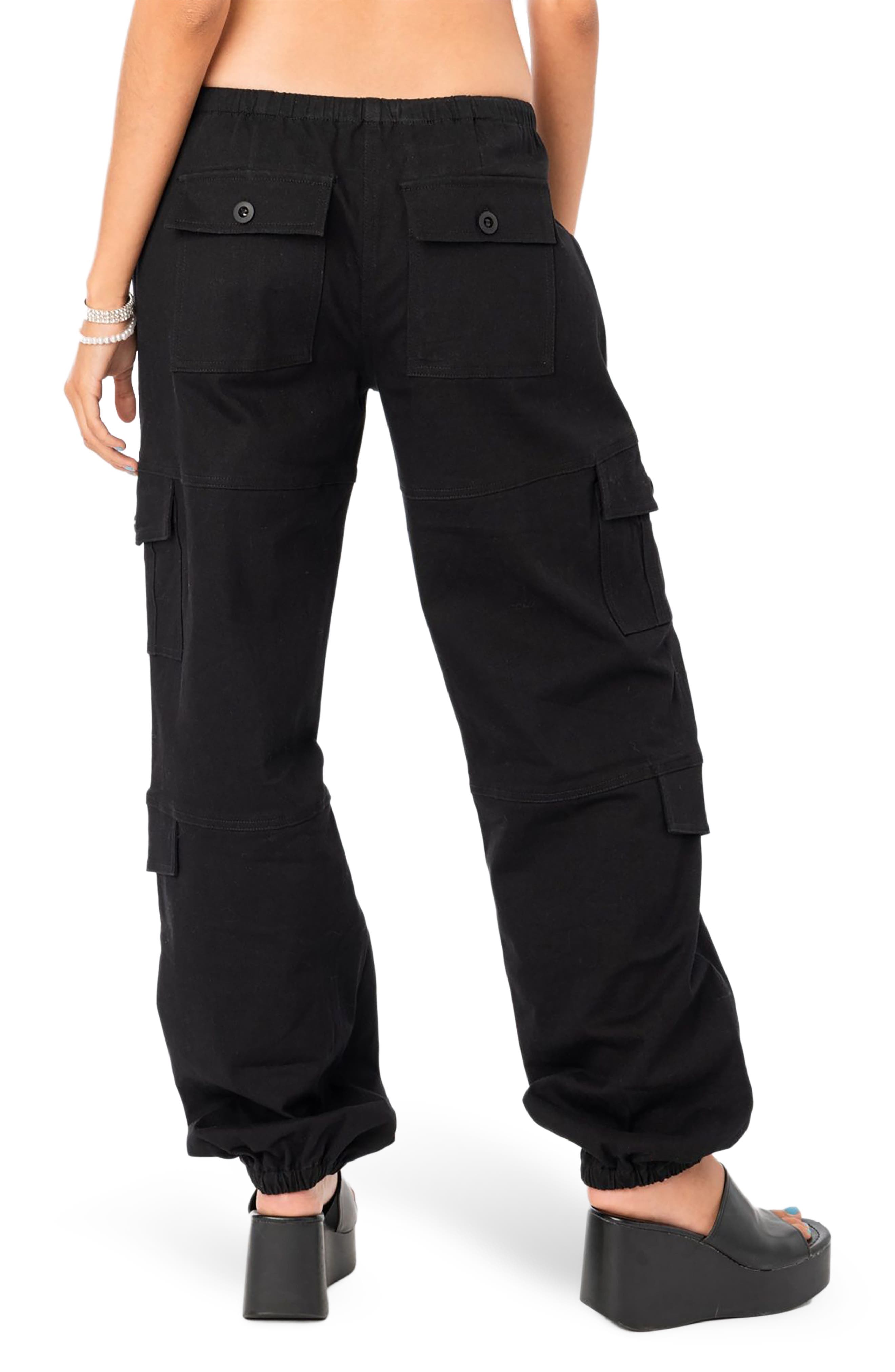 cargo pants female black