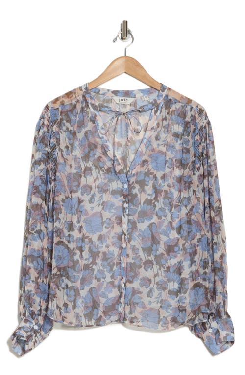 Joie Naomi Long Sleeve Silk Top In Blue In English Manor Multi