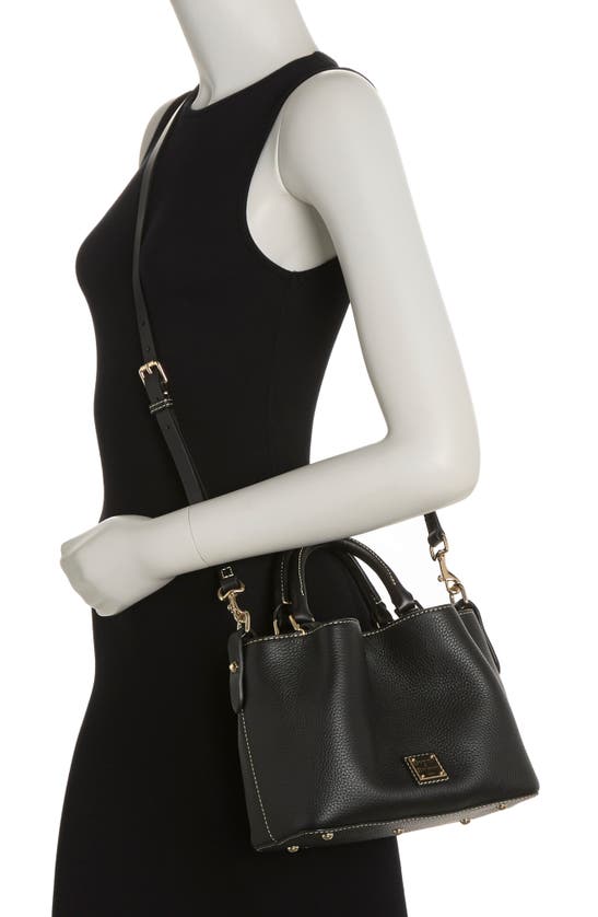 Dooney & Bourke Mini Barlow Convertible Leather Top Handle Bag In Black/ Black