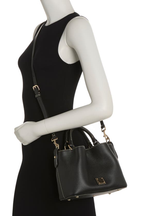 Dooney & Bourke Mini Barlow Convertible Leather Top Handle Bag In Black