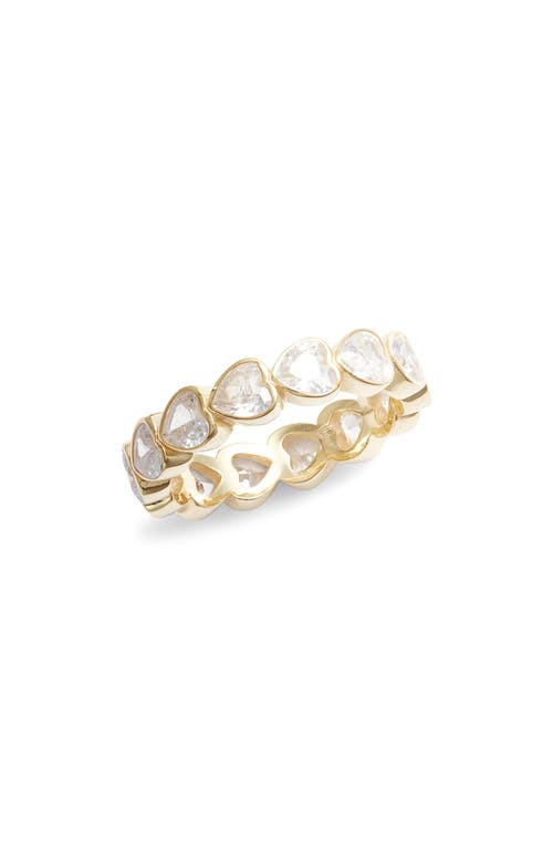 Heart Cubic Zirconia Eternity Band in Gold