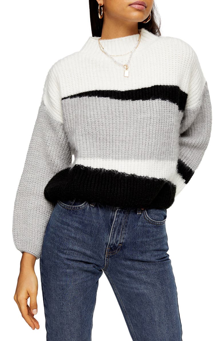Topshop Colorblock Crop Sweater | Nordstrom