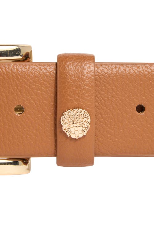 Vince Camuto Pebbled Faux Leather Belt In Cognac