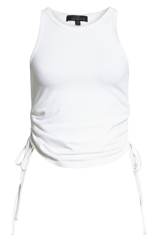 The Range Cinched Cotton-blend Tank Top In White