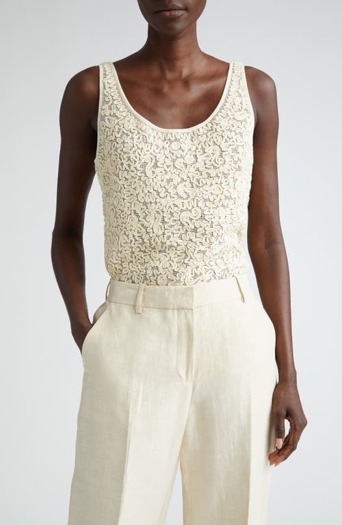 Lafayette 148 New York Soutache Embroidered Cotton Tank in Creme Fraiche 