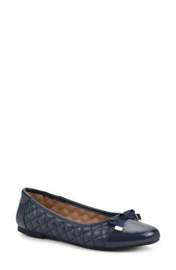 White Mountain Footwear Seaglass Quilted Ballet Flat In Blue
