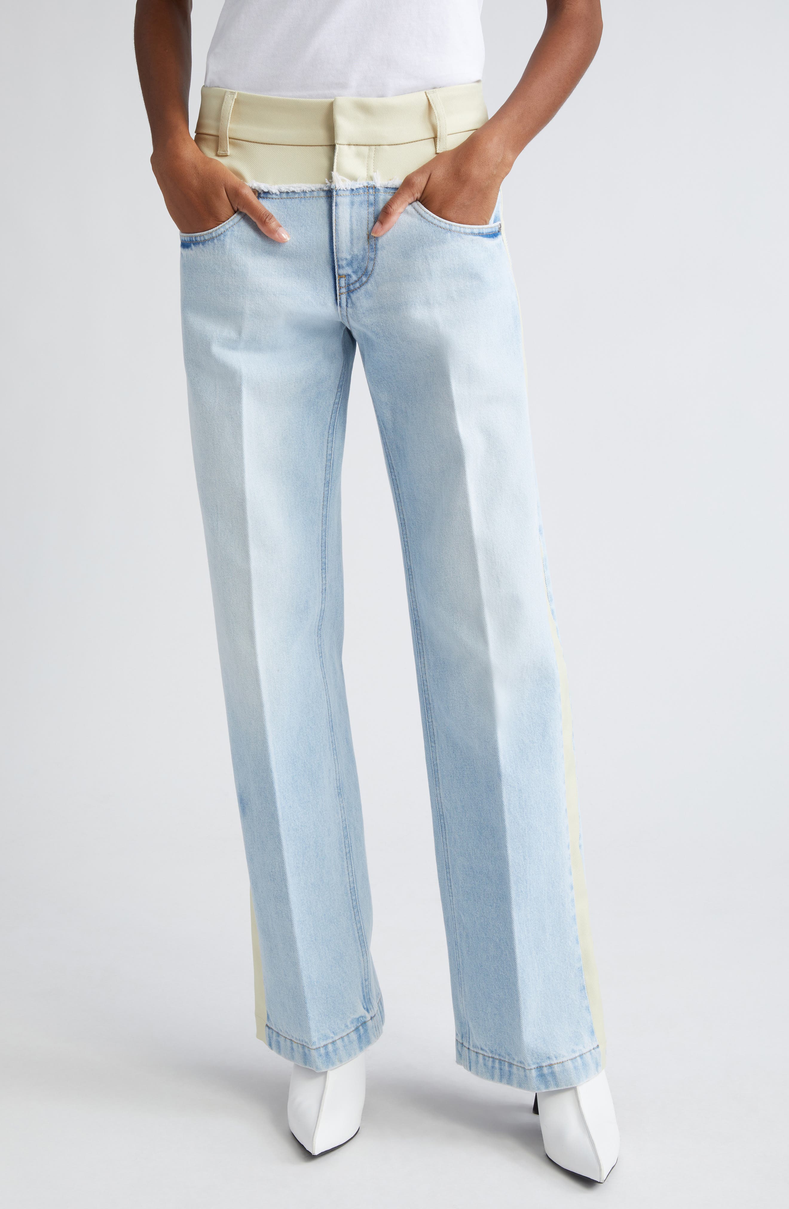 Stella McCartney Kids mid-rise cotton straight-leg jeans - White