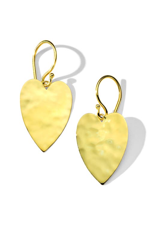 Shop Ippolita Classico Crinkle Heart Drop Earrings In Gold