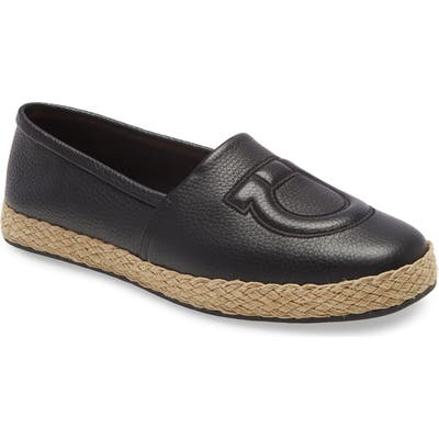 Salvatore Ferragamo Gancini Logo Espadrille, Black