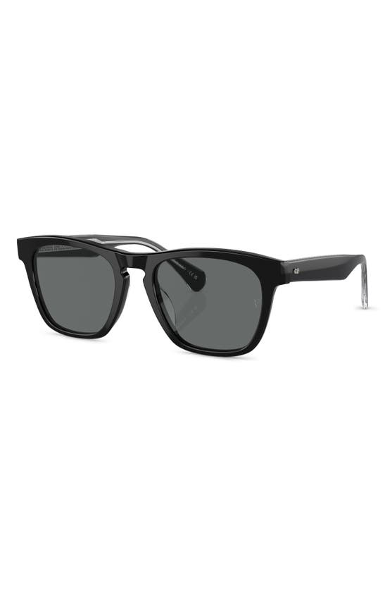 Oliver Peoples X Roger Federer R-3 51mm Polarized Pillow Sunglasses In Black