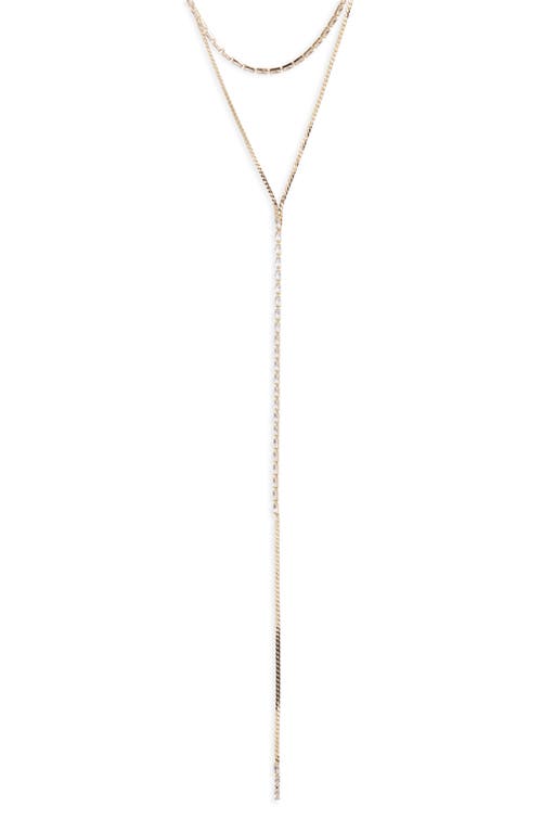 Nordstrom LAYERED CZ DELICATE Y-NECKLACE in Clear- Gold at Nordstrom