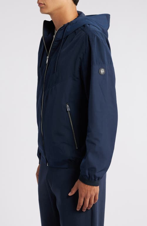 Shop Hugo Boss Boss Cireno Hooded Jacket In Dark Blue