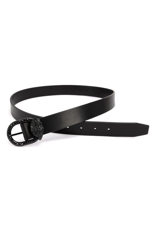 KURT GEIGER KURT GEIGER LONDON JEWEL BUCKLE LEATHER BELT 