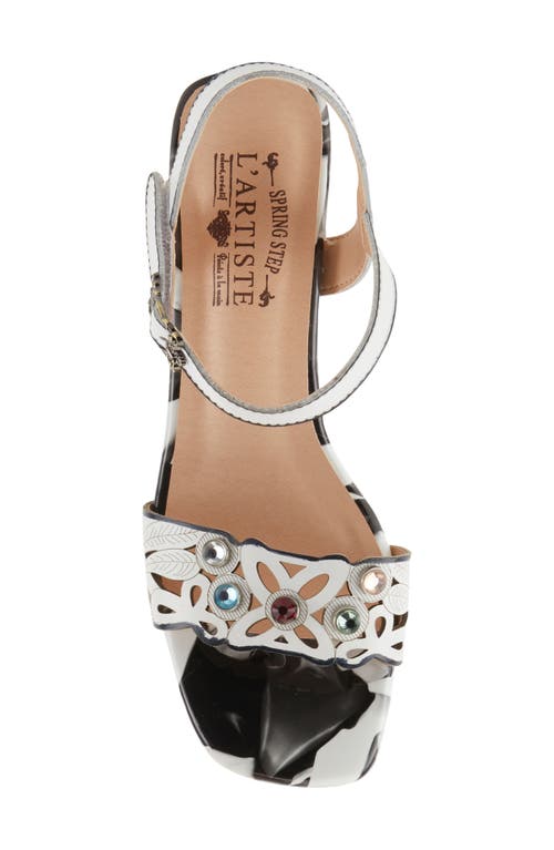 L'artiste By Spring Step Iluminada Square Toe Sandal In White Multi