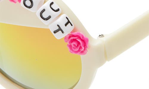 Shop Rad + Refined Suns Out Buns Out Round Sunglasses In Hot Pink/orange Mirrored