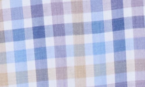 Shop David Donahue Plaid Cotton Button-up Shirt In Blue/purple