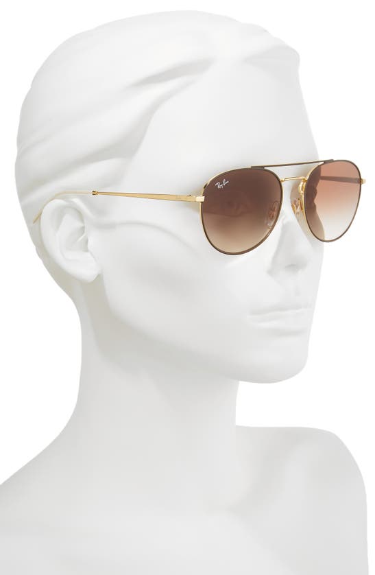 Shop Ray Ban Rb3589 55 Gradient In Gold Brown