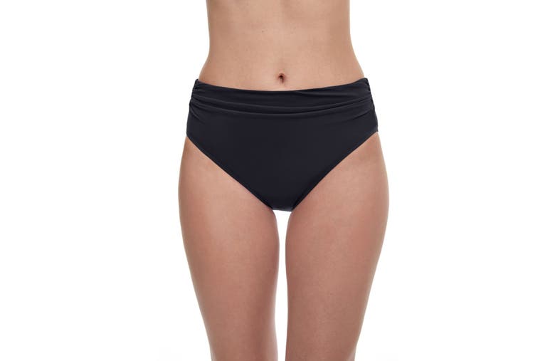 Profile By Gottex Womens Gathered Extra High Waist Swim Bottom Separates In Black