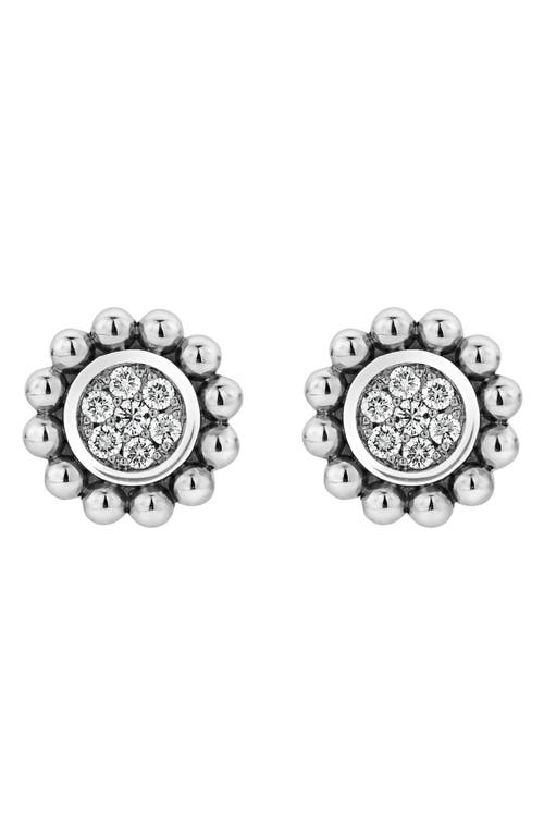 Shop Lagos Caviar Spark Diamond Pavé Stud Earrings In Silver/diamond