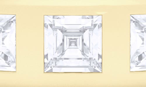 Hautecarat Asscher Cut Lab Created Diamond In The Band Ring In Yellow Gold