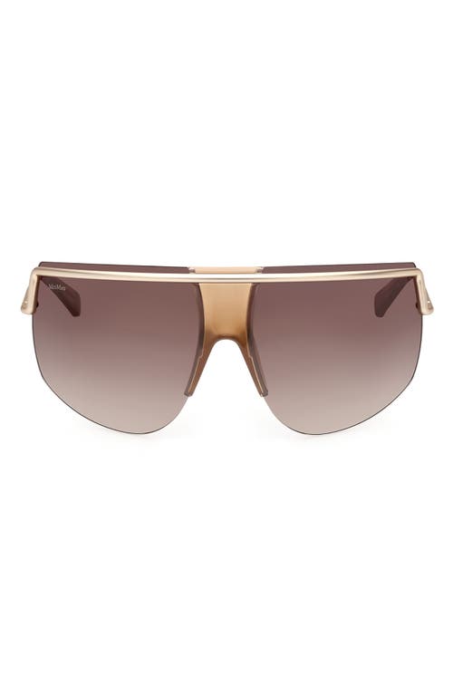 Max Mara 70mm Shield Sunglasses in Gold /Gradient Brown