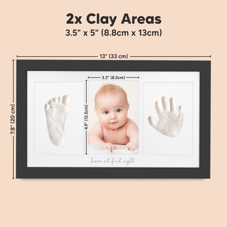 Shop Keababies Baby Handprint & Footprint Keepsake Duo Frame In Onyx Black