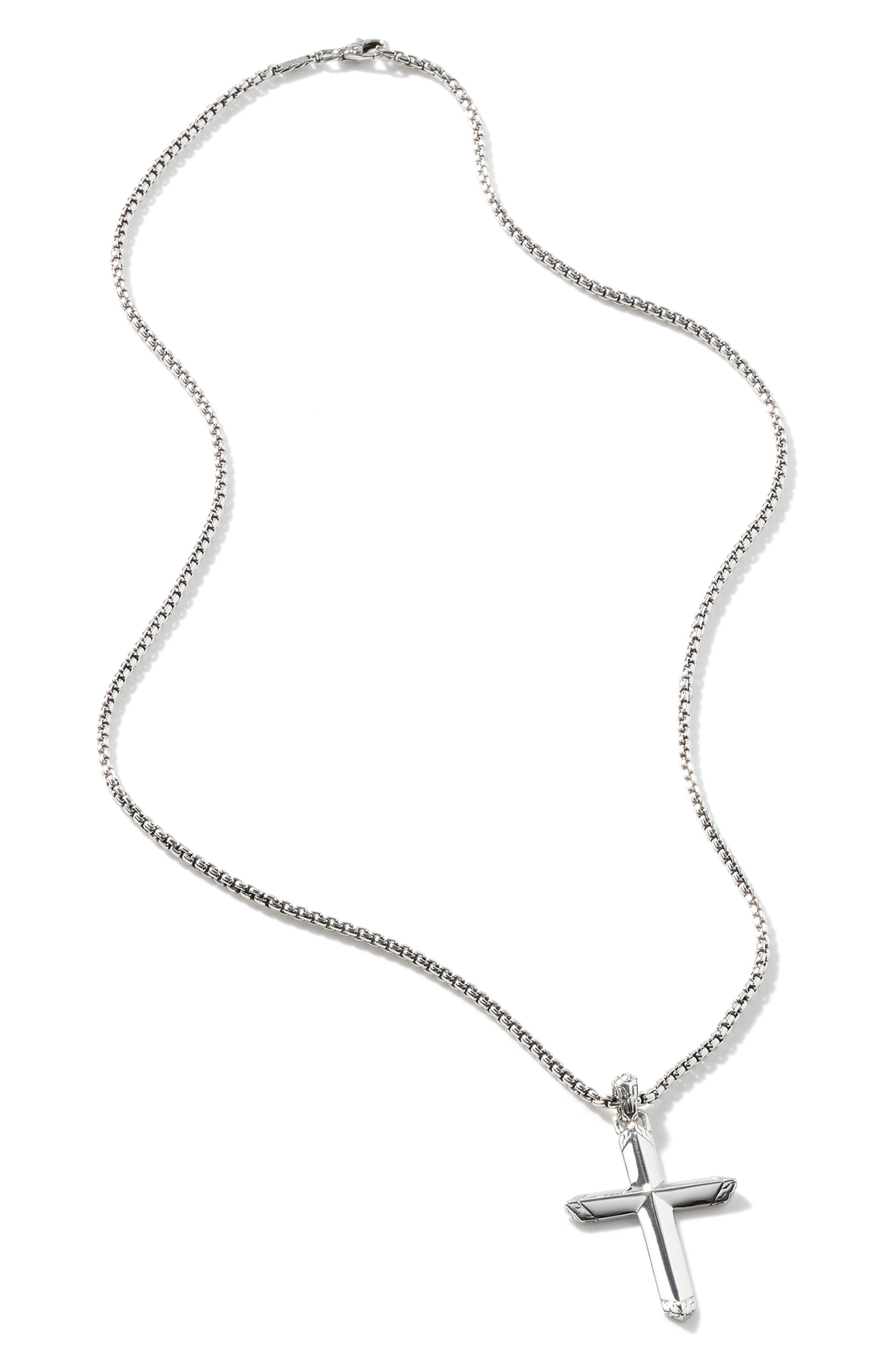 Men's Fashion Jewelry Plain Charm Gold Black Silver Cross Pendant Chain Necklace 