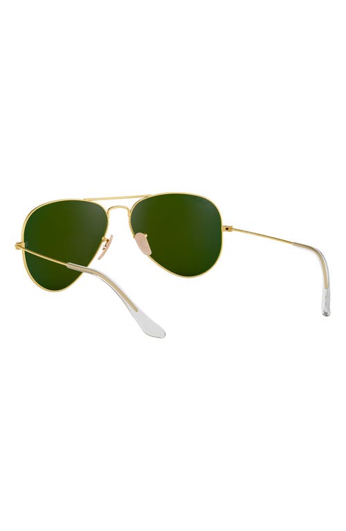 Ray Ban Ray-ban Standard Icons 58mm Mirrored Polarized Aviator Sunglasses In Gold/blue Mirror