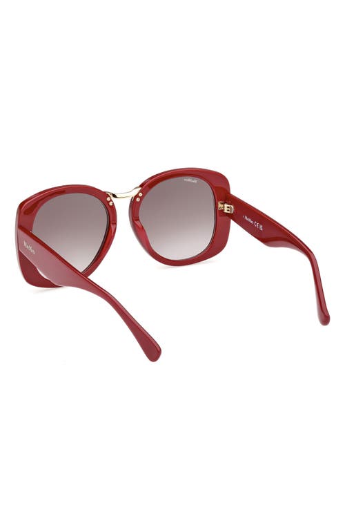 Shop Max Mara 55mm Round Sunglasses In Shiny Bordeaux/smoke